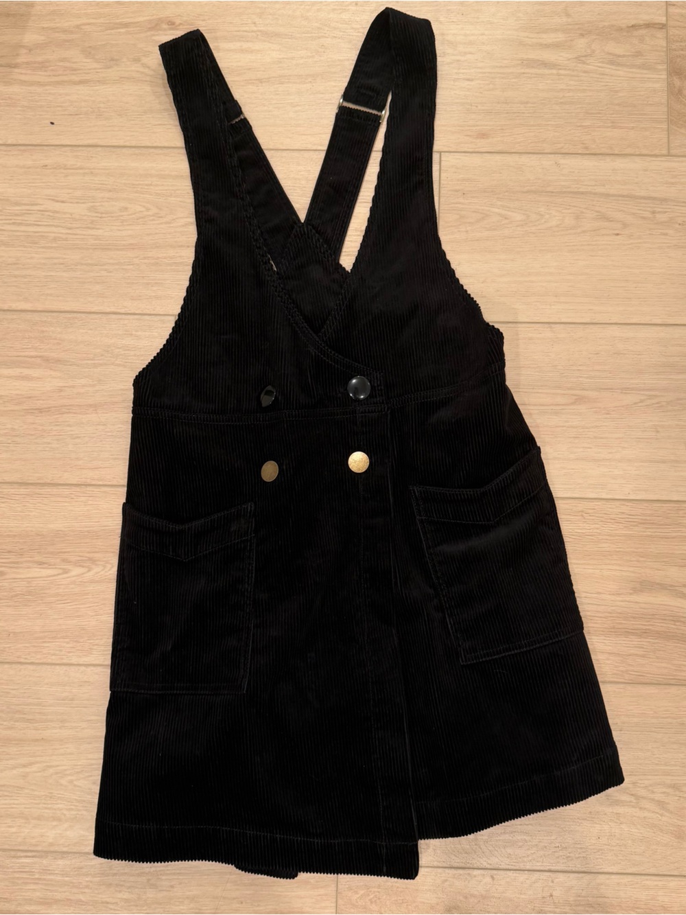 Free People Canyonlands Black Corduroy Jumper Overall Dress